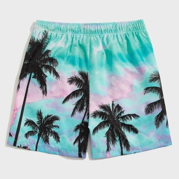Blue Vacation Men's Coconut Tree Print Shorts - Picture 2 of 5